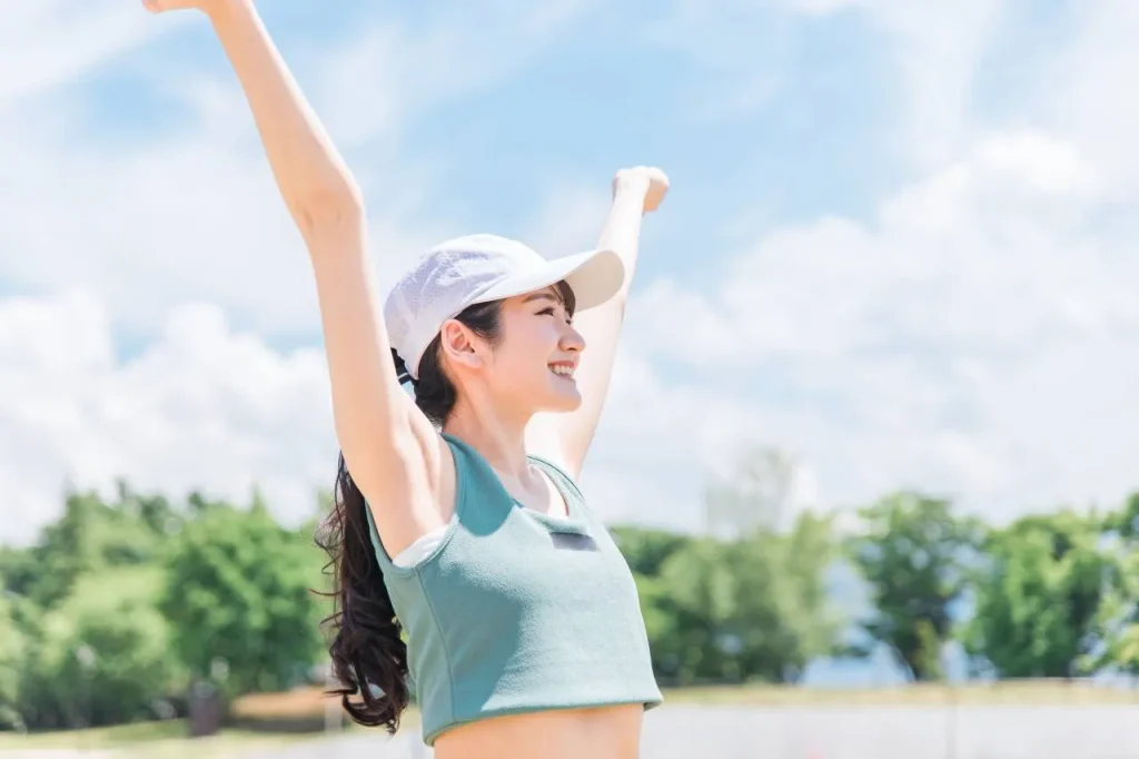 リフレッシュする女性